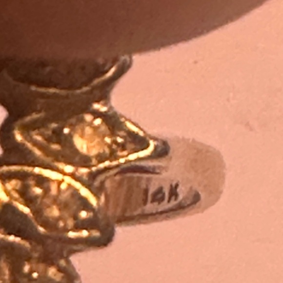 Beautiful vintage cluster cocktail ring 14 karat white gold, 1/2 k total diamond - Picture 11 of 14